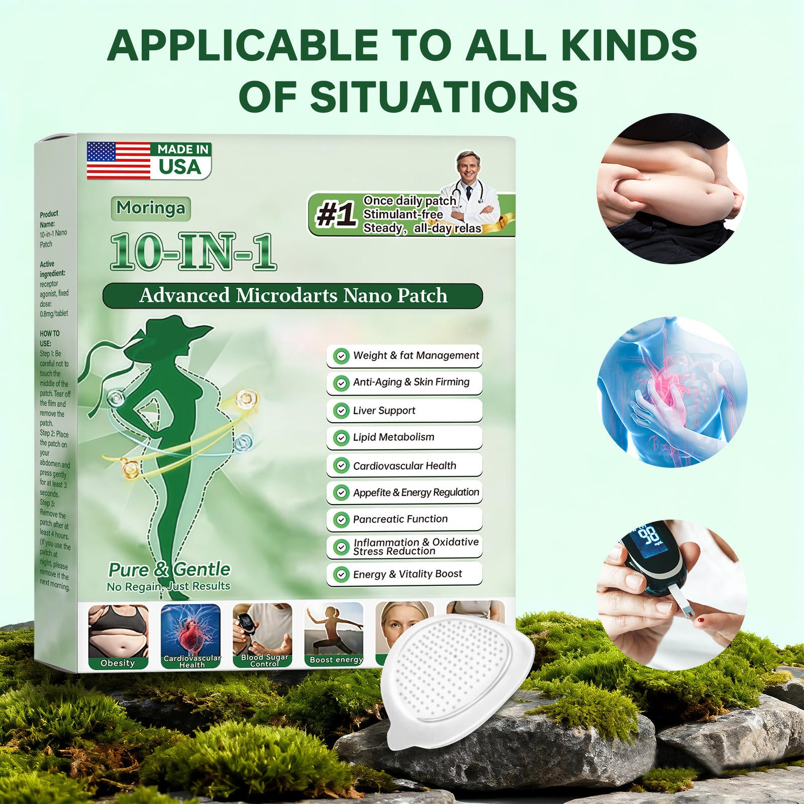 10-in-1 Moringa Berberine Microdart Nano Patch packaging